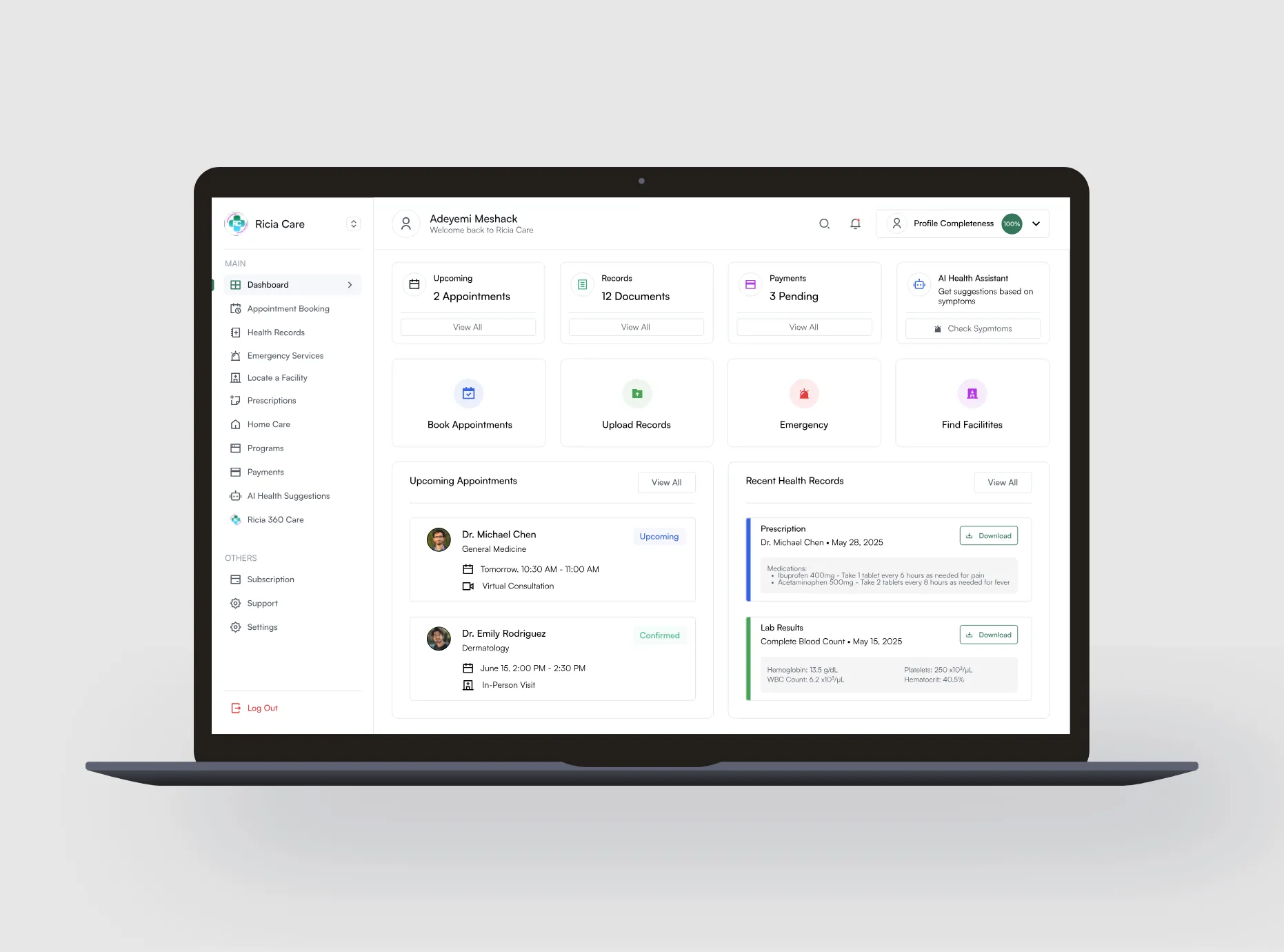 Telehealth Software-Ricia Care