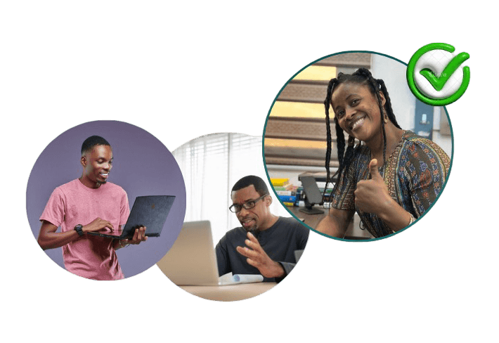 Three developer profile photos with one selected as the match