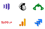 Marketing tool logos including Mailchimp, Google Analytics and Eloqua